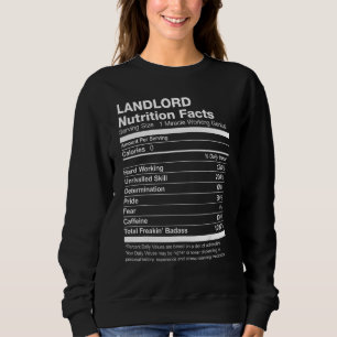Landlord Nutrition Facts Sweatshirt