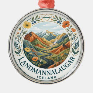 Landmannalaugar Iceland Metal Tree Decoration