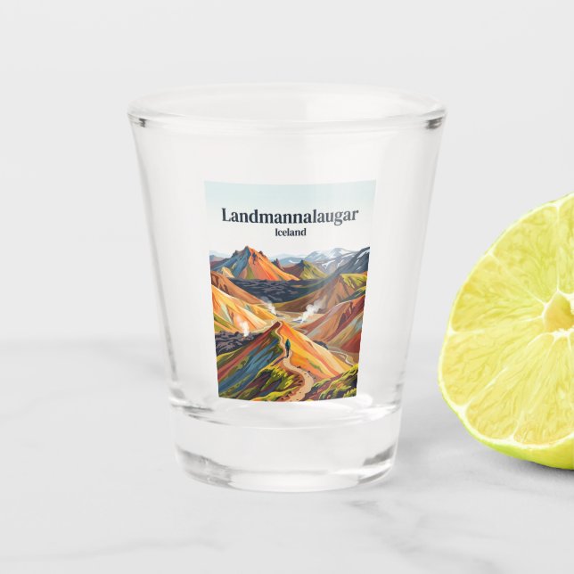 Landmannalaugar Iceland Shot Glass (Front)
