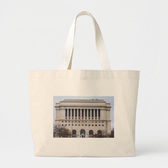 landmark milwaukee library and courthouse large tote bag (Front)