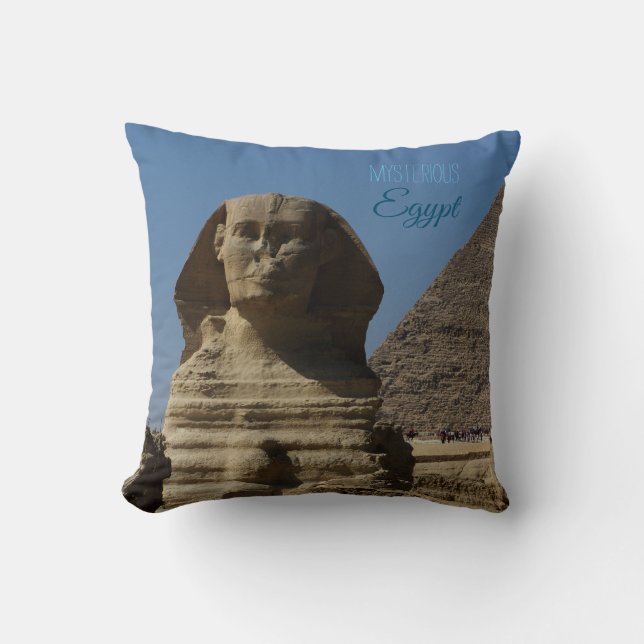 Landmark Sphinx Statue Giza Cairo Egypt Souvenir Cushion (Front)