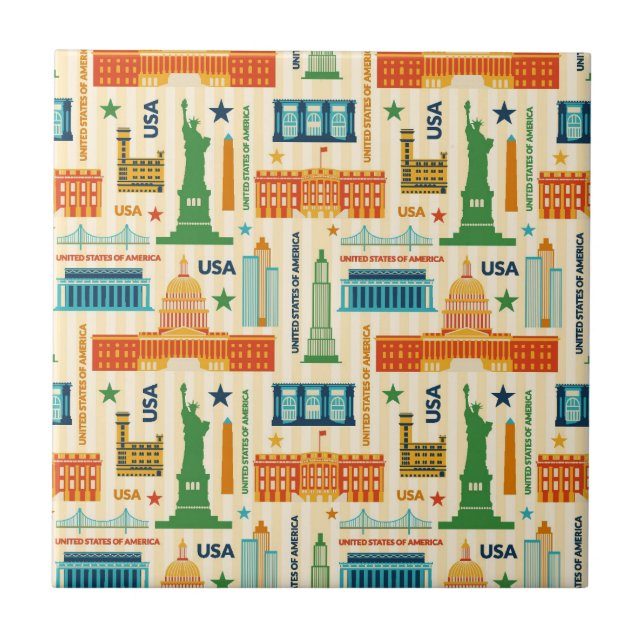 Landmarks of United States of America Tile (Front)