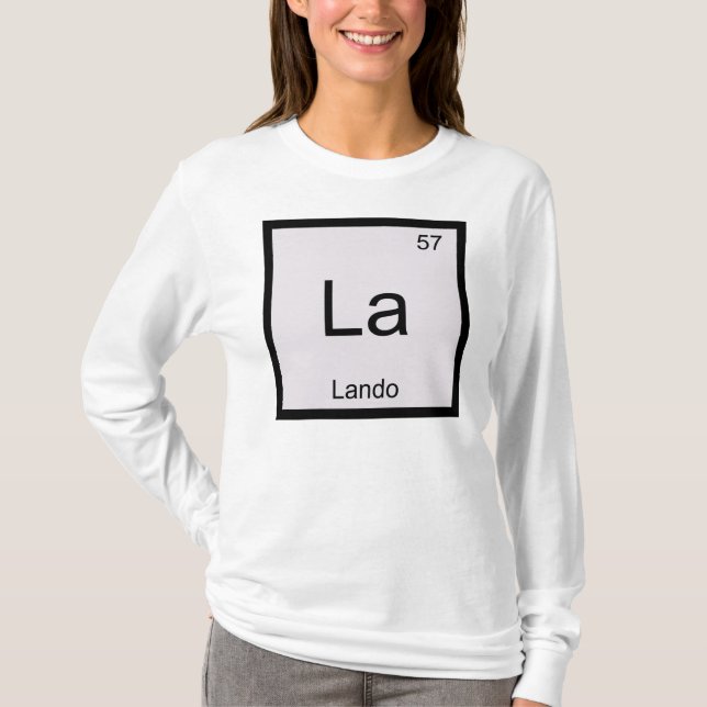 Lando Name Chemistry Element Periodic Table T-Shirt (Front)