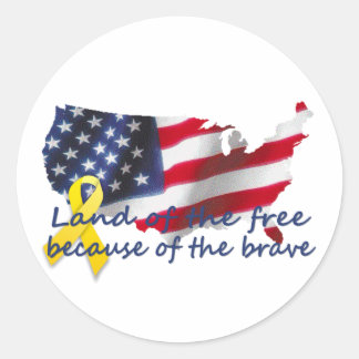 landofthefree classic round sticker