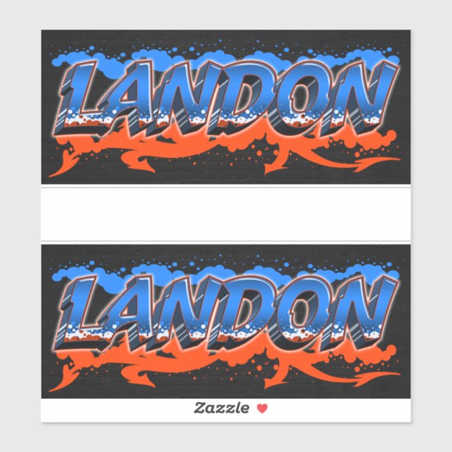 Landon First Name Graffiti Sticker (Sheet)