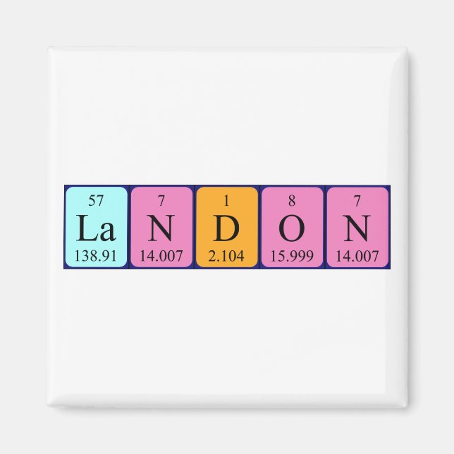 Landon periodic table name magnet (Front)