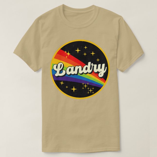 Landry Rainbow In Space Vintage Style T-Shirt (Design Front)