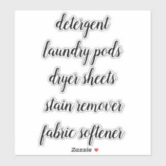 Landry Room Home Organisation Script Label Sticker