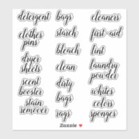 Landry Room Home Organisation Script Label Sticker