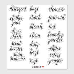 Landry Room Home Organisation Script Label Sticker