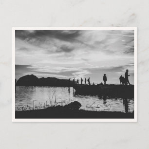 Lands End San Francisco Sunset Black & White Postcard