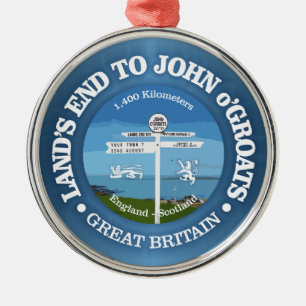 Land's End to John o'Groats (cycling c) Metal Tree Decoration