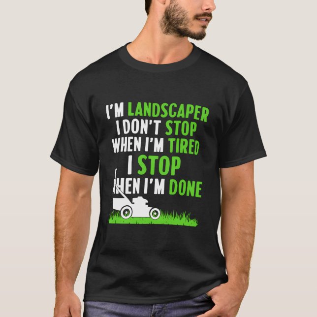 Landscag Lawn Mower Landscaper Gardener Gardening T-Shirt (Front)