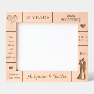 Landscape 10x8 Ruby 40th Wedding Anniversary Etched Frames
