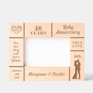 Landscape 6x4 Ruby 40th Wedding Anniversary Etched Frames