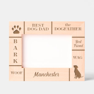 Landscape 7x5 BEST Dog DAD Ever Custom Name Etched Frames