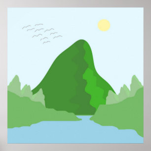 landscape abstract art poster