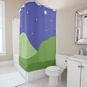 landscape abstract art shower curtain