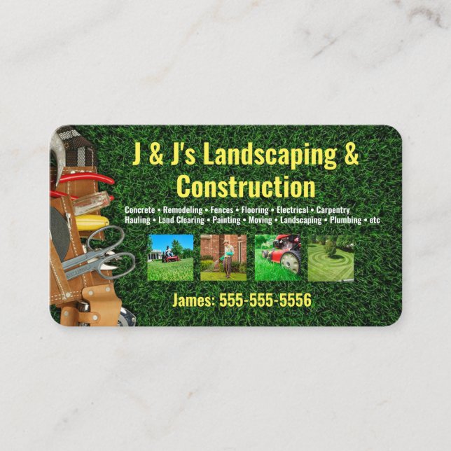 Landscape and Construction Business Card (Front)