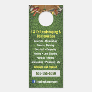 Landscape and Construction Grass Door Hanger