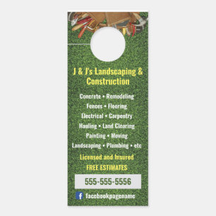 Landscape and Construction Grass Door Hanger