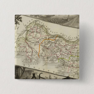 Landscape and towns 15 cm square badge