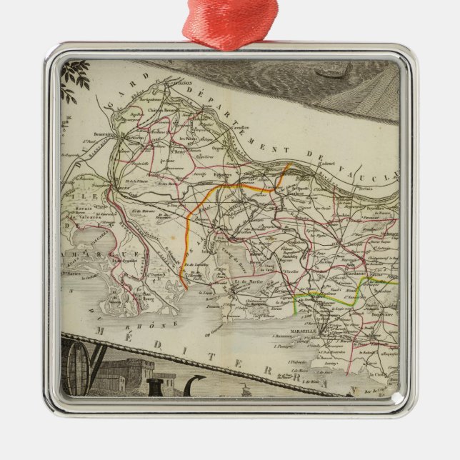 Landscape and towns metal tree decoration (Front)