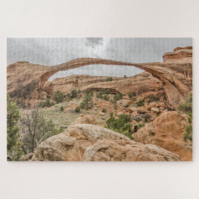 Landscape Arch Against a Cloudy Sky - 1014 piece Jigsaw Puzzle (Horizontal)