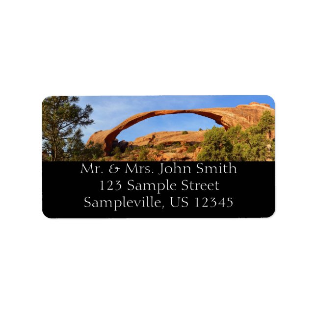 Landscape Arch at Arches National Park Label (Front)