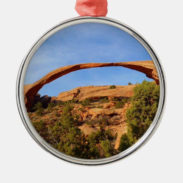 Landscape Arch at Arches National Park Metal Tree Decoration (Front)