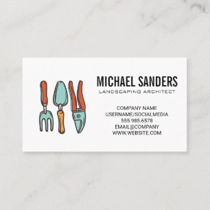 Landscape Architect   Gardening Tools Business Card