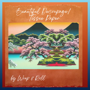 Landscape Asian Landscape Cherry Blossoms Trees Tissue Paper