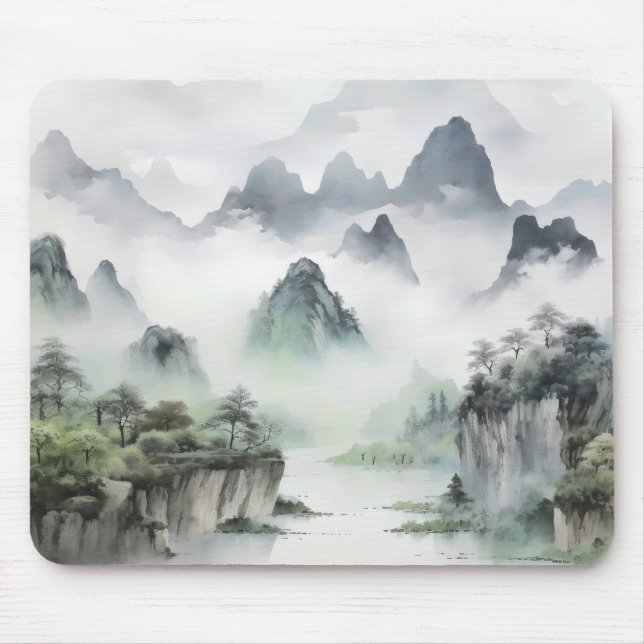 Landscape Asian Painting Mouse Pad (Front)