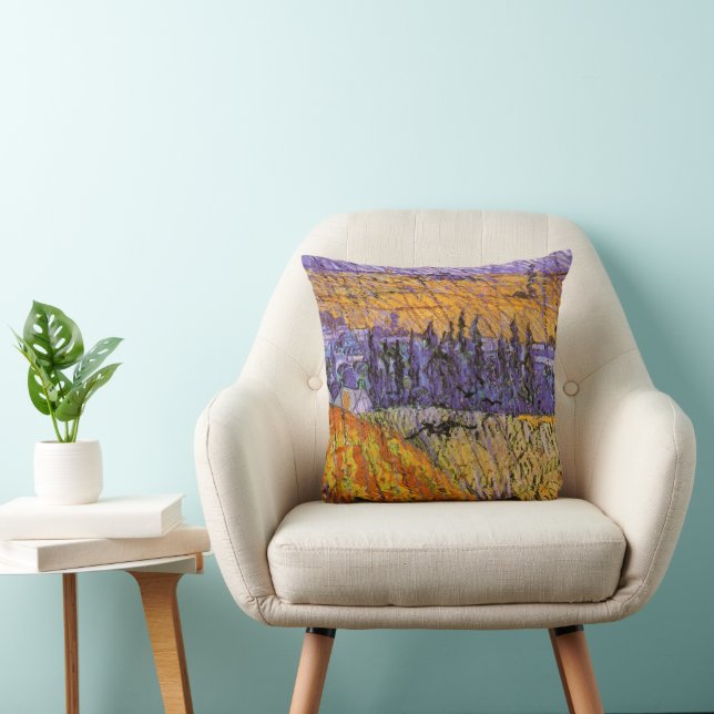 Landscape at Auvers in Rain by Vincent van Gogh Cushion (Chair)