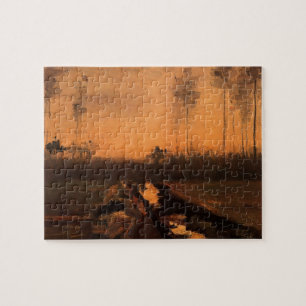Landscape at Dusk by Vincent van Gogh Jigsaw Puzzle