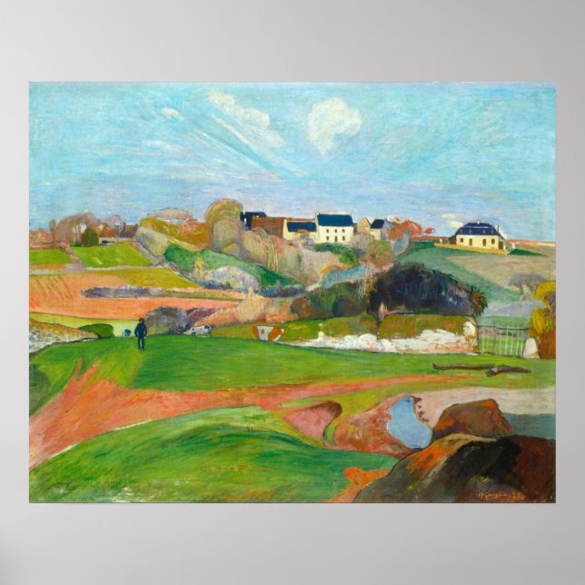 Landscape at Le Pouldu - Paul Gauguin Fine Art Poster (Front)