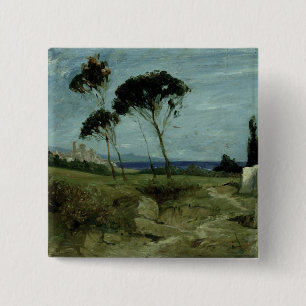 Landscape at Nettuno, 1887 15 Cm Square Badge