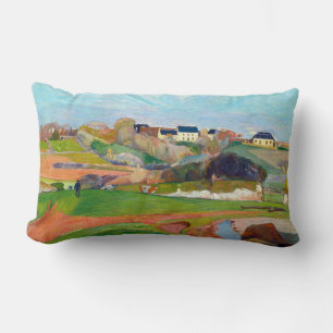 Landscape at Pouldu painting by Paul Gauguin Lumbar Cushion