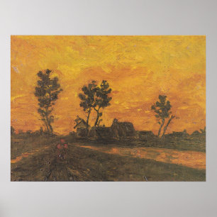 Landscape at Sunset Sunset Landscape Poster