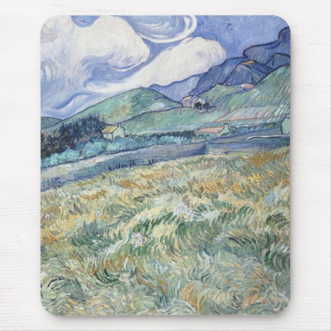  Landscape Behind Saint-Paul Vincent van Gogh      Mouse Pad (Front)