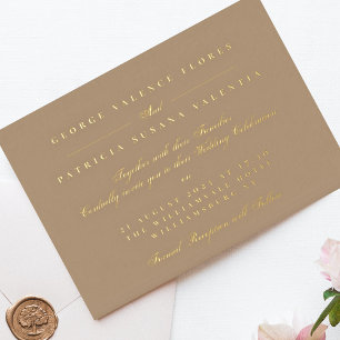 Landscape Beige Gold Formal Calligraphy Elegant