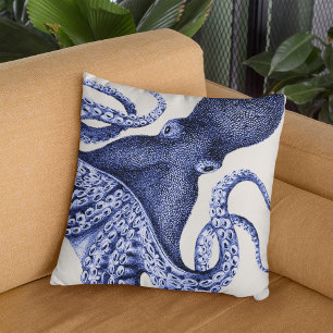 Landscape Blue Octopus Cushion