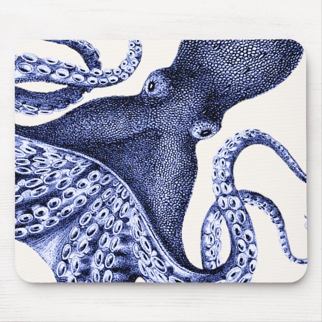 Landscape Blue Octopus Mouse Pad (Front)