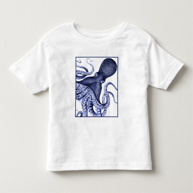 Landscape Blue Octopus Toddler T-Shirt (Front)