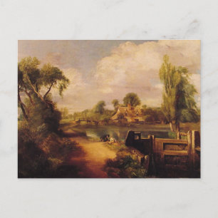 Landscape Boys Fishing by John Constable Postcard