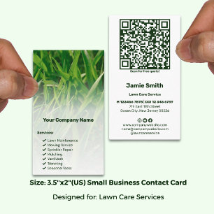 Landscape Branding QR Code Photo Lawn Care Business Card