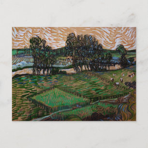 Landscape, Bridge Across Oise by Vincent van Gogh Postcard