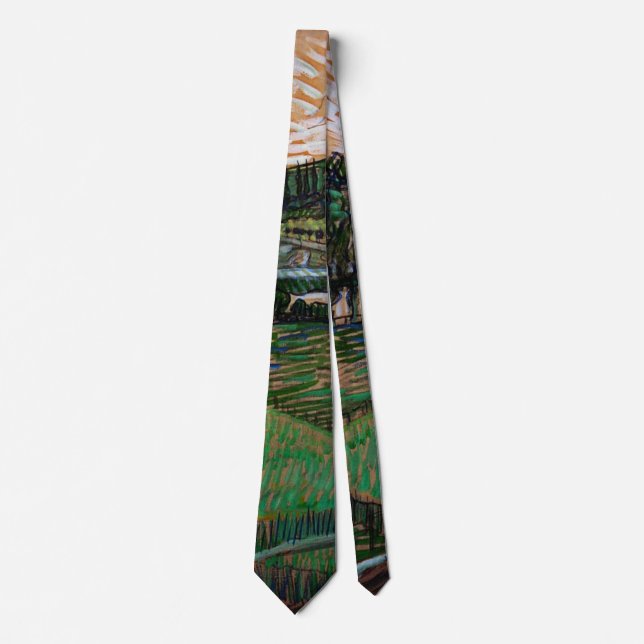 Landscape, Bridge Across Oise by Vincent van Gogh Tie (Front)