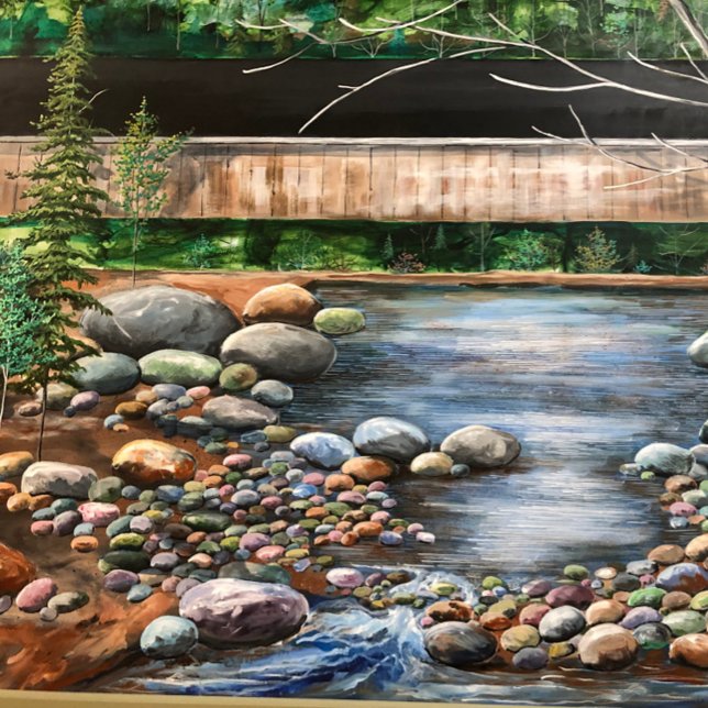  Landscape Brook Nature Scene Square Wall Clock (Creator Uploaded)
