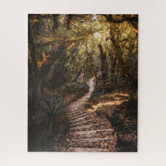 Landscape Brown Green Magic Forest Autumn Fall Jigsaw Puzzle